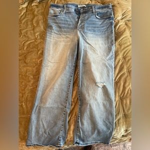 Whetherly James High Rise Straight Wide Leg Jeans